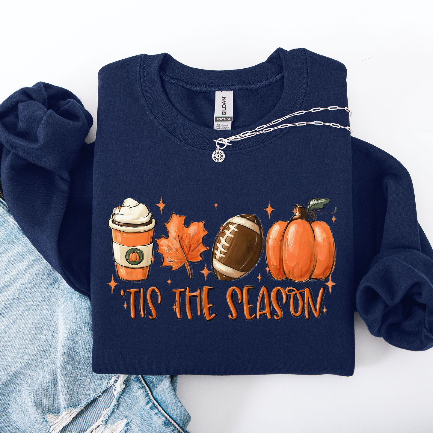 Tis The Season, Football, Game Day, Pumpkin, Coffee, Autumn, Fall Sweatshirt