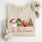 Tis The Season, Retro Santa, Coffee, Christmas Tree, Xmas Sweatshirt