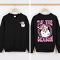 Tis The Season, Retro Santa, Pink, Checkered, Christmas, Front and Back Sweatshirt