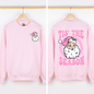 Tis The Season, Retro Santa, Pink, Checkered, Christmas, Front and Back Sweatshirt