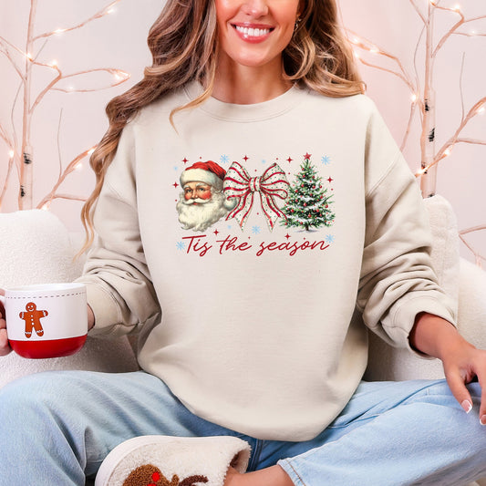 Tis The Season, Santa, Christmas Tree Sweatshirt