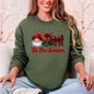 Tis The Season, Santa, Christmas, Checkered Bow, Ribbon Sweatshirt
