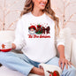 Tis The Season, Santa, Christmas, Checkered Bow, Ribbon Sweatshirt