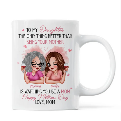 To My Daughter From Mom Happy Mother's Day - Personalized Custom Mug - Mother's Day Gift For Daughter