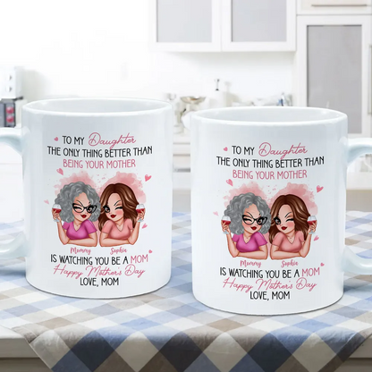 To My Daughter From Mom Happy Mother's Day - Personalized Custom Mug - Mother's Day Gift For Daughter