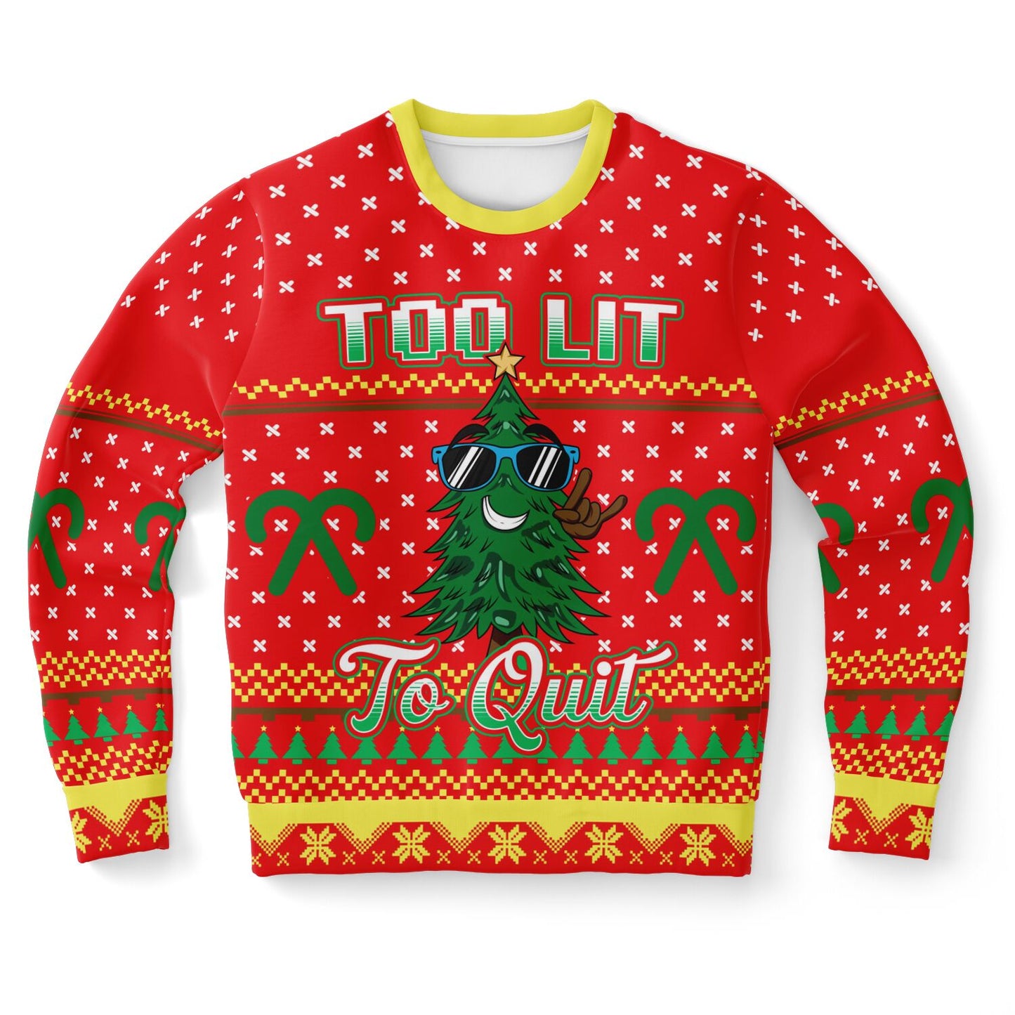 Too Lit to Quit Christmas Sweatshirt
