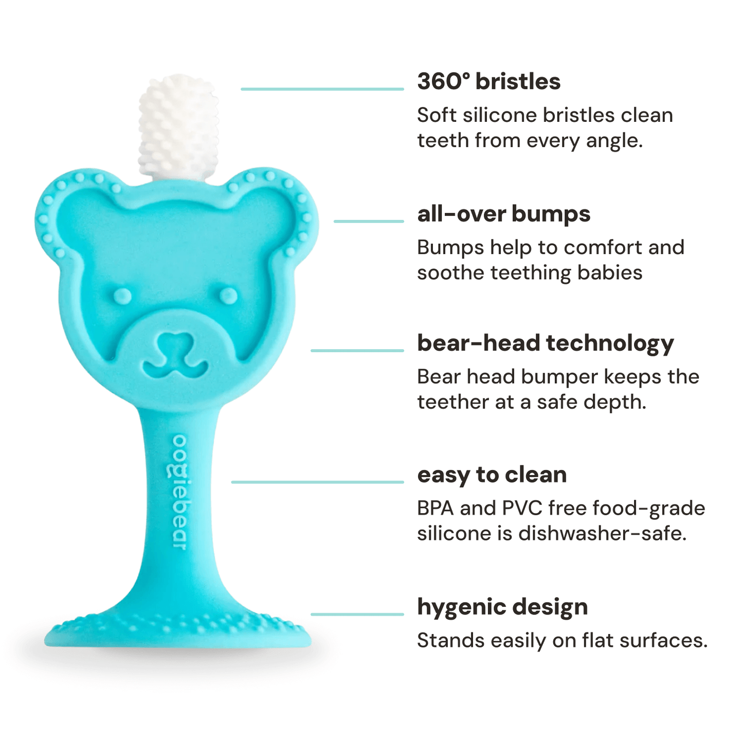 oogiebear 360° toothbrush - infant to toddler training toothbrush