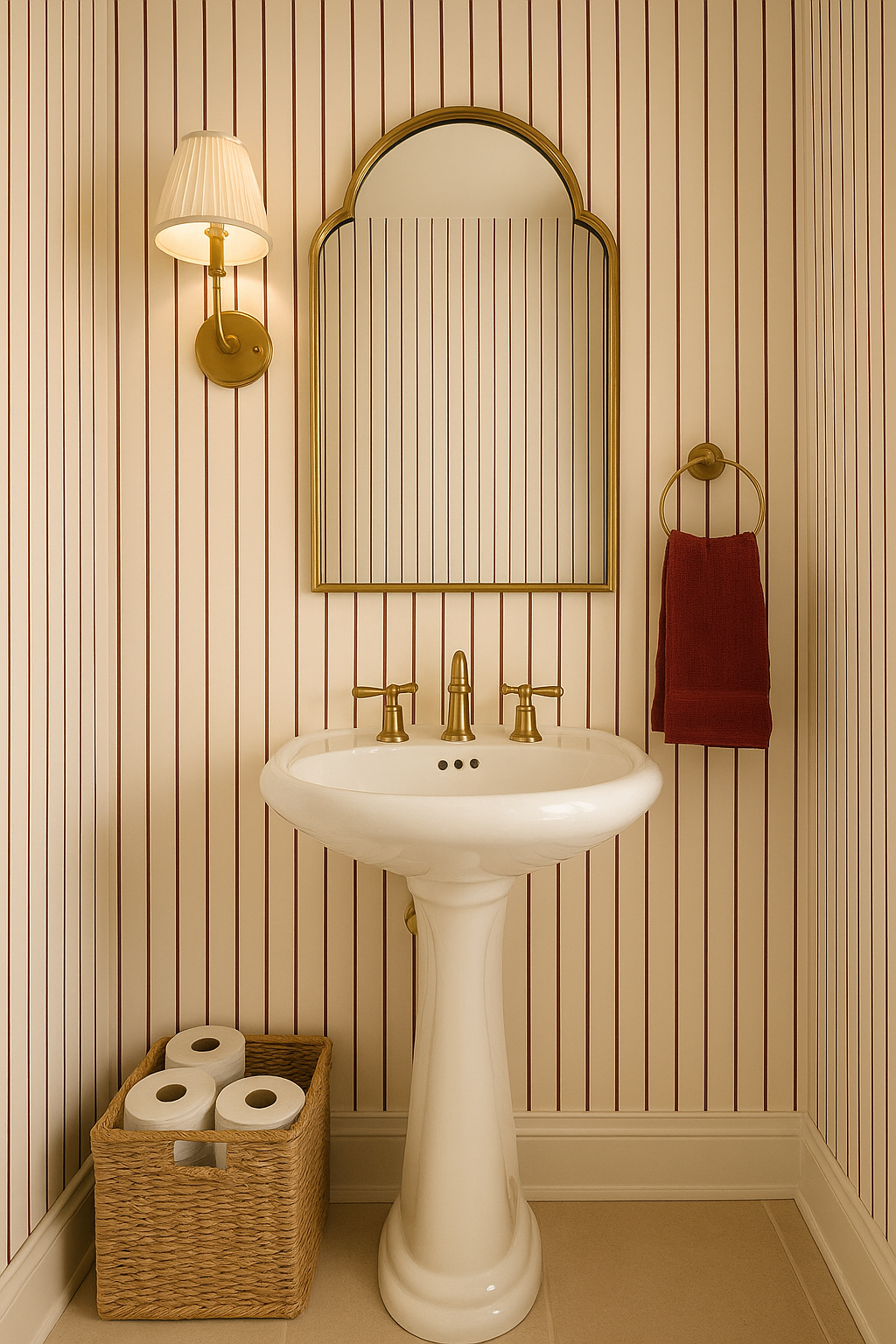 Oxblood Stripe Wallpaper