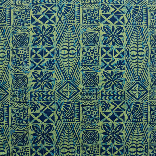 Traditional Tongan Geometric design Fabric | Peachskin