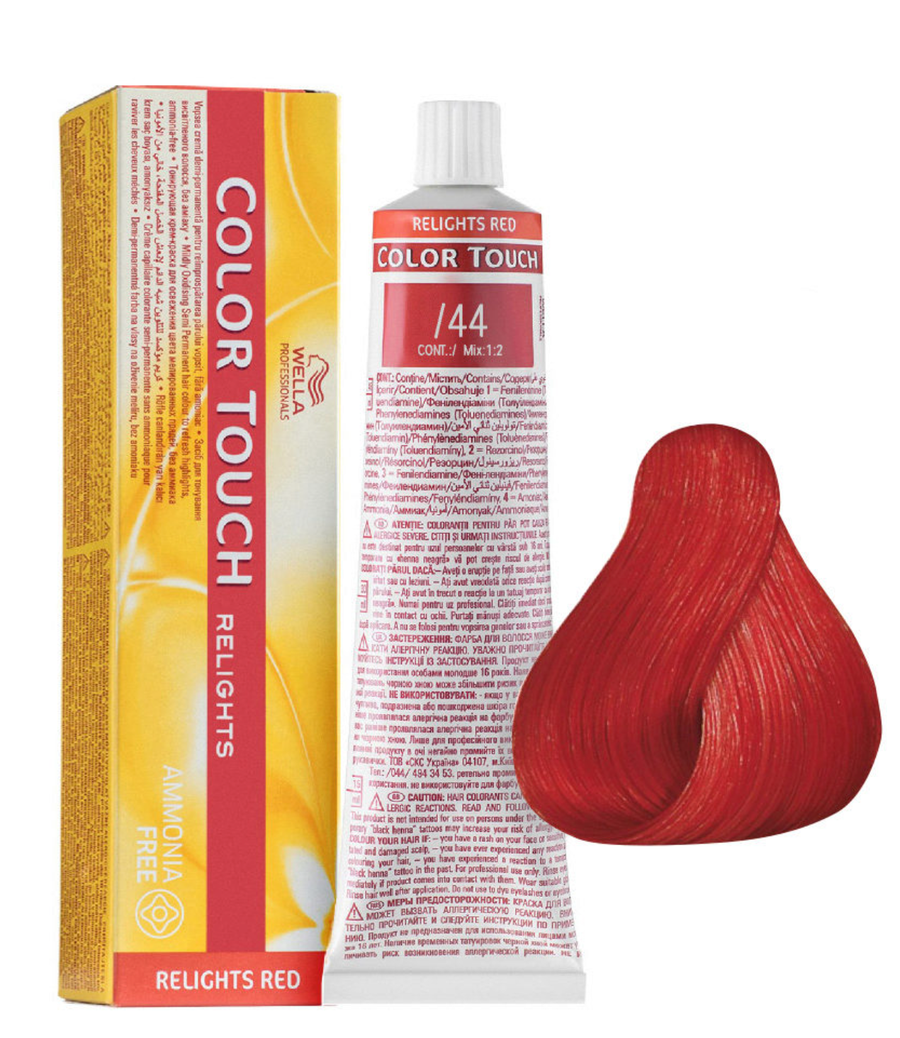 Color Touch Relights Demi-Permanent Color - 44 Intense Red by Wella for Women - 2 oz Hair Color