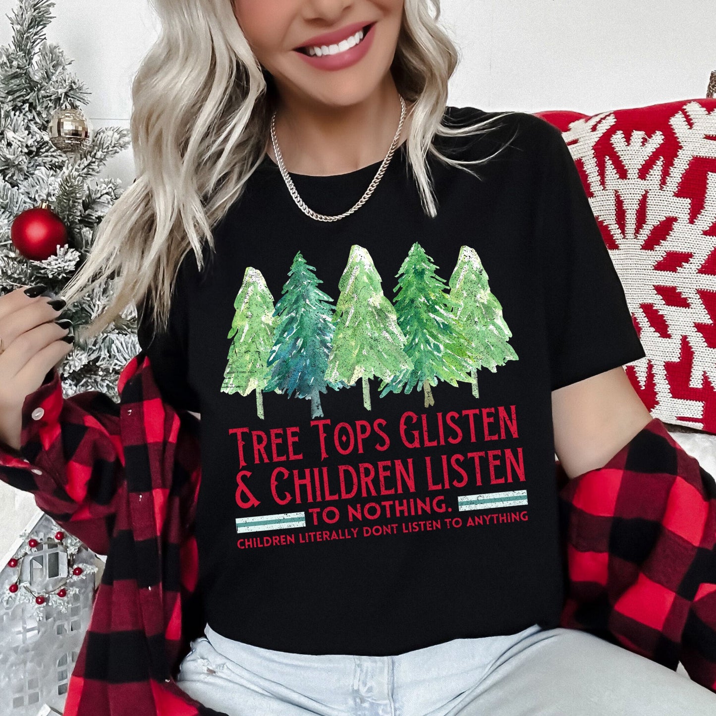 Tree Tops Glisten, Funny, Teacher, Christmas Carol Super Soft Tees