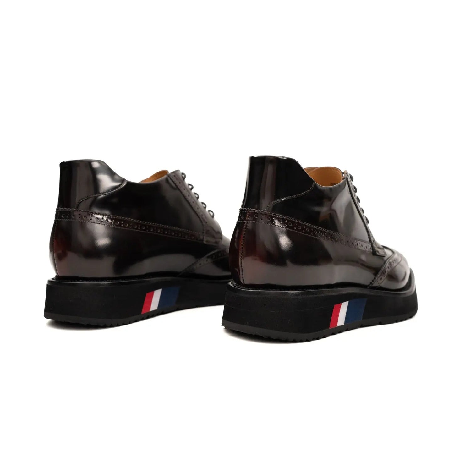 Tri-Stripe Patent Brogue Bootie