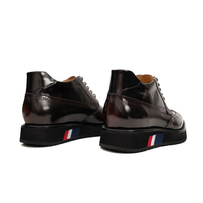 Tri-Stripe Patent Brogue Bootie