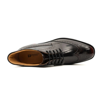 Tri-Stripe Patent Brogue Bootie