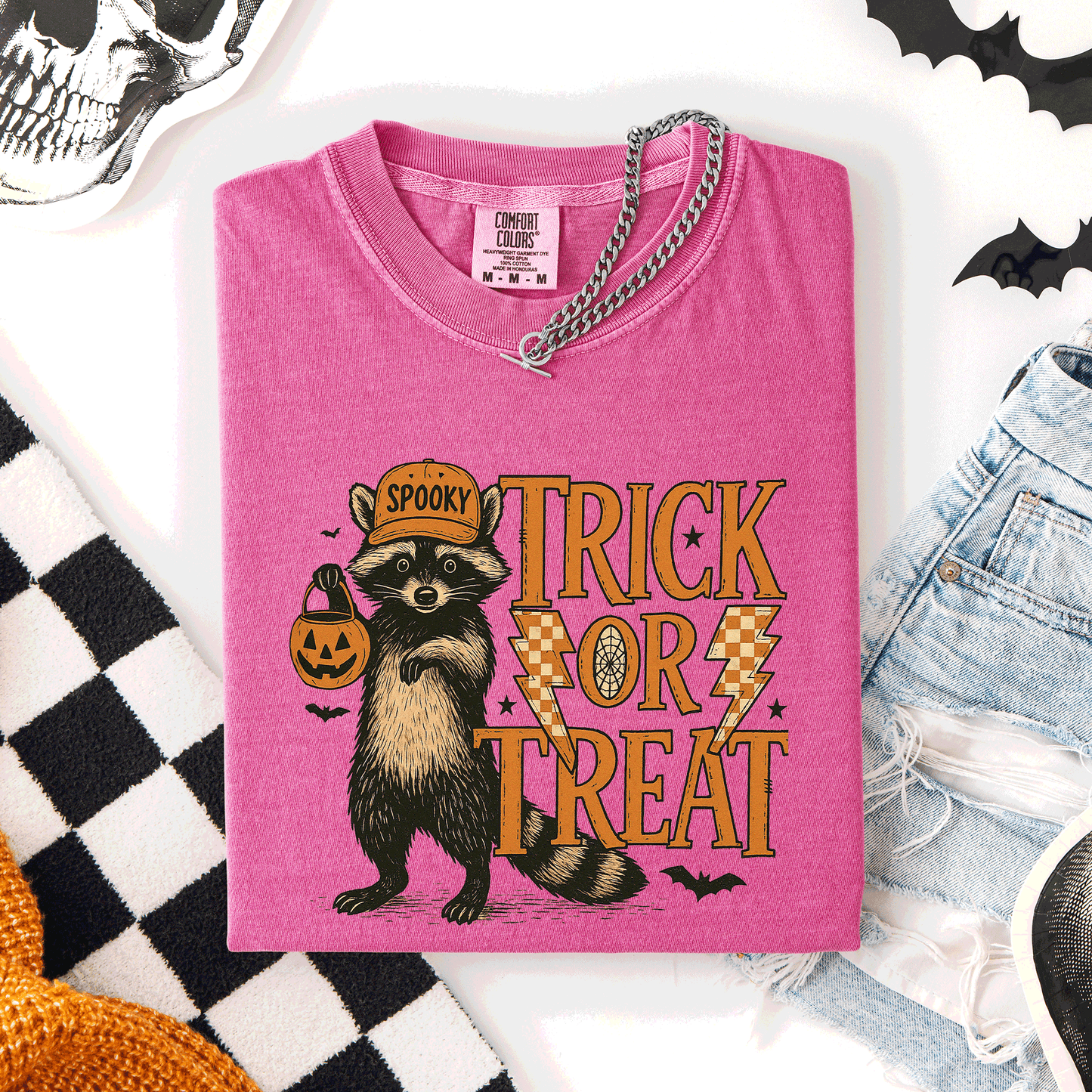 Trick or Treat Raccoon, Cute, Halloween, Spooky, Comfort Colors T-Shirt