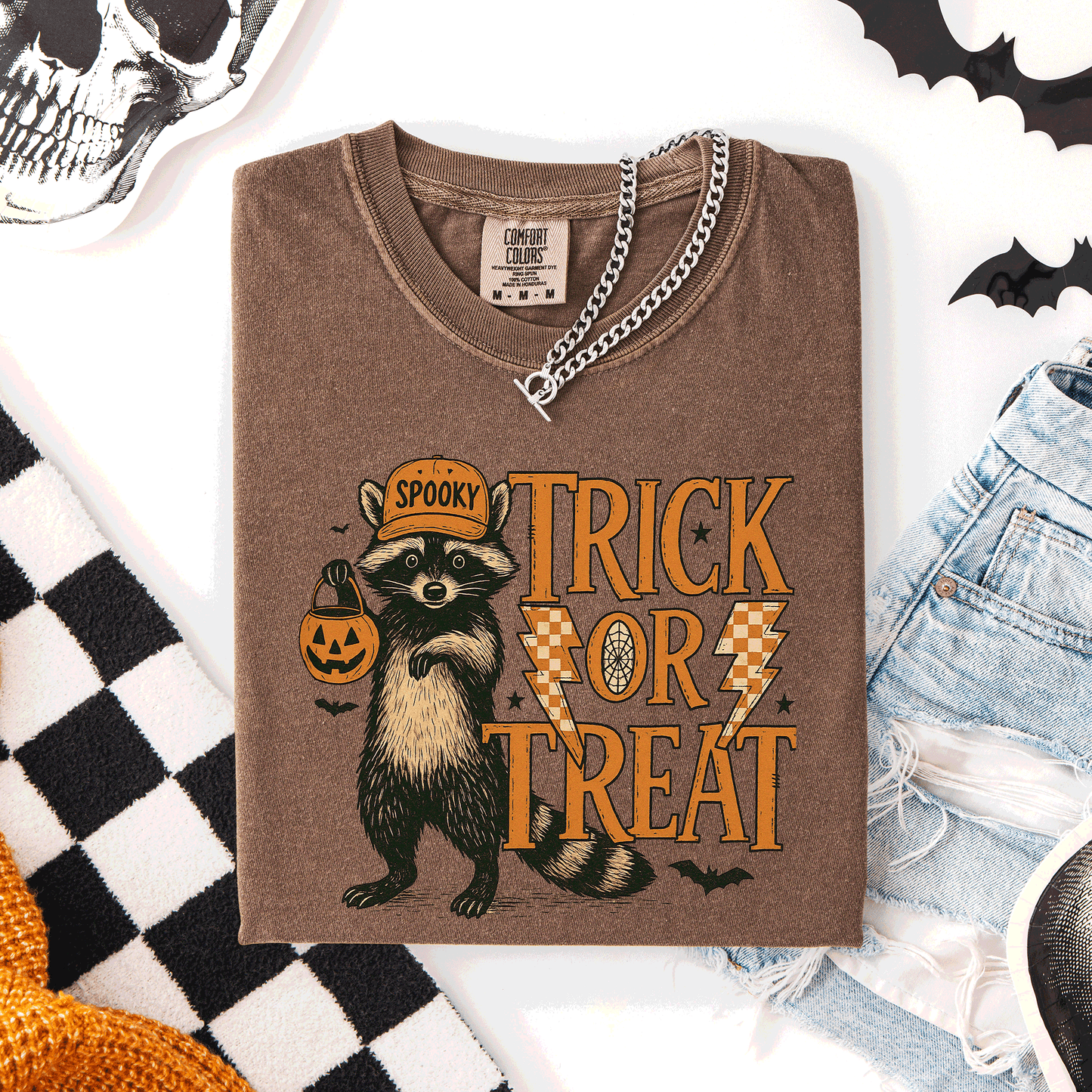 Trick or Treat Raccoon, Cute, Halloween, Spooky, Comfort Colors T-Shirt