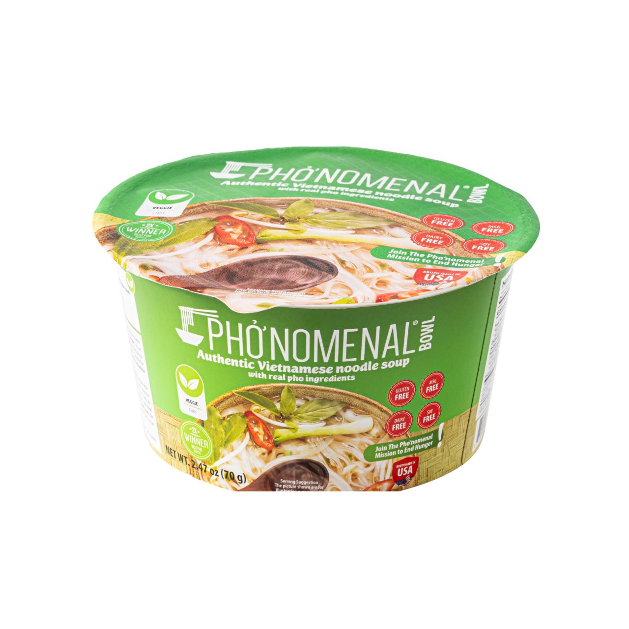 Pho’nomenal Bowl Instant Veggie Pho (Case of 6 Bowls)