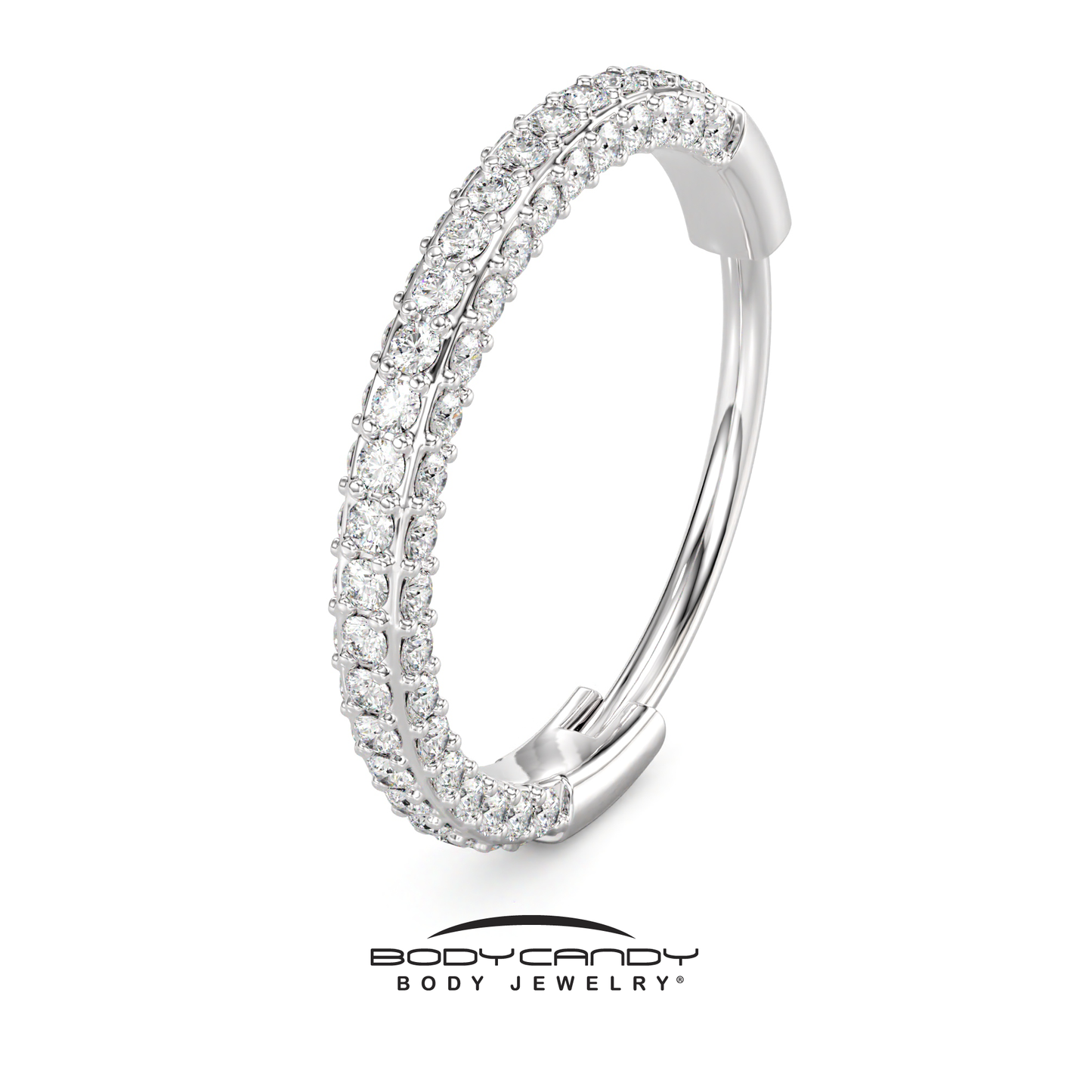 18G Implant Grade Titanium Triple Sided Micro Gem Hinged Nose Hoop