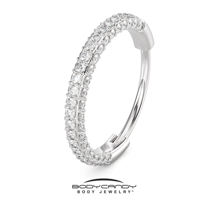 18G Implant Grade Titanium Triple Sided Micro Gem Hinged Nose Hoop