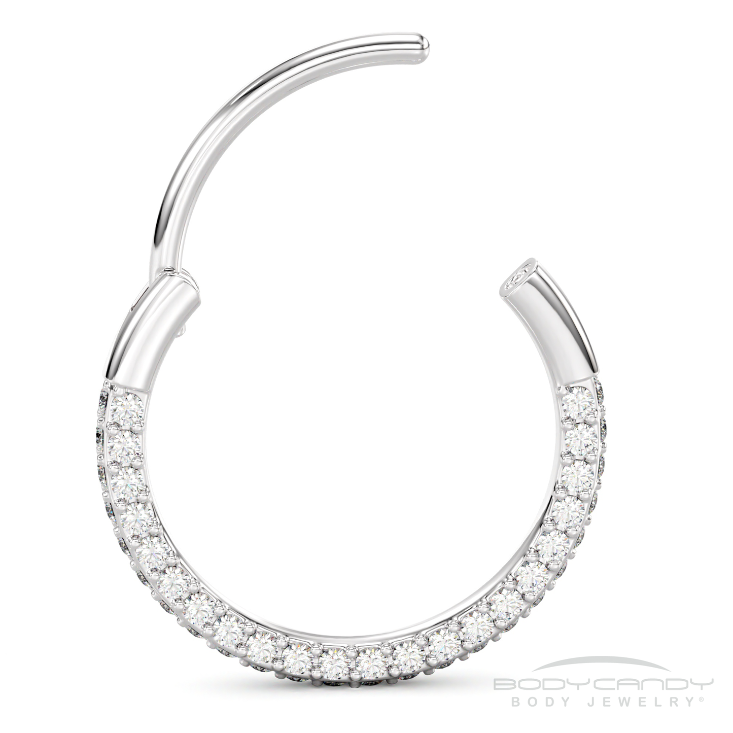 20G Implant Grade Titanium Triple Sided Micro Gem Hinged Nose Hoop