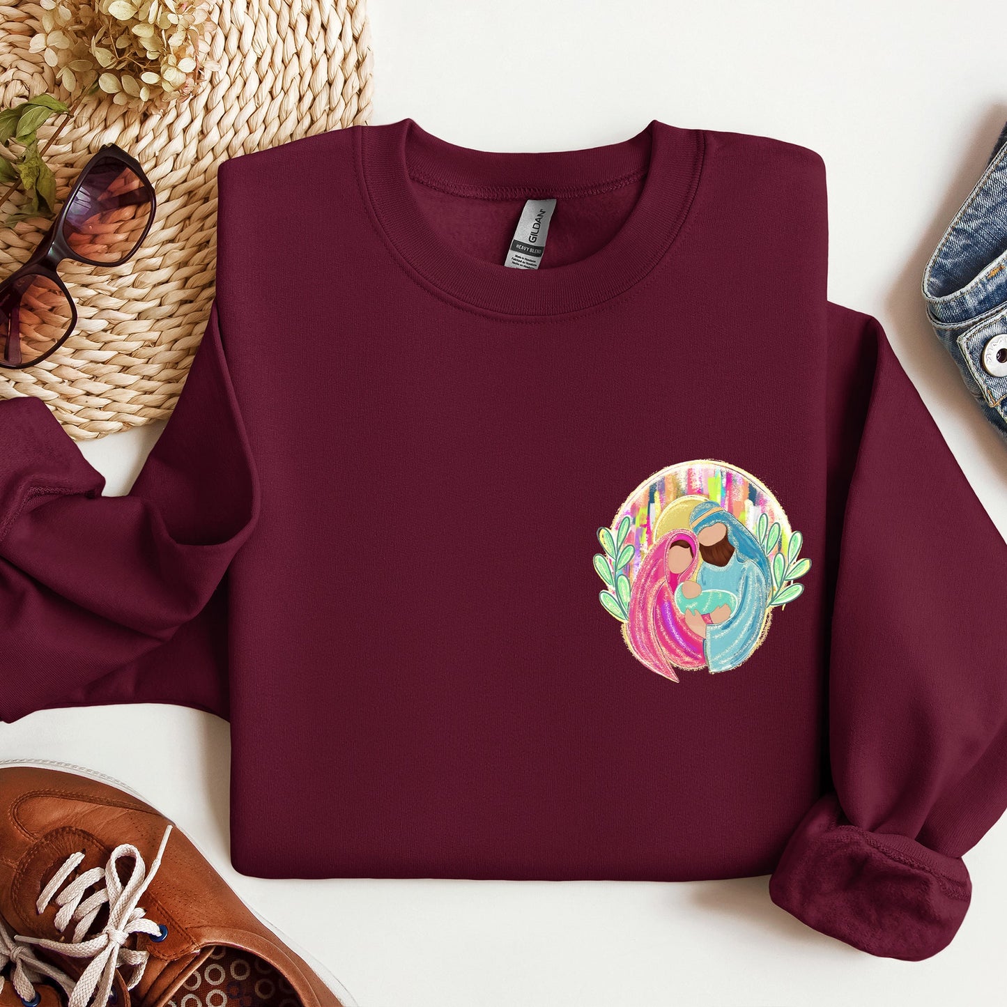 True Story, Nativity, Pocket, Christmas, Christian, Faith, Gospel Sweatshirt