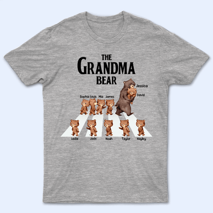 The Grandma Bear Custom Grandkids' Names - Personalized T Shirt - Birthday, Loving Gift for Grandma/Nana/Mimi, Mom, Wife, Grandparent