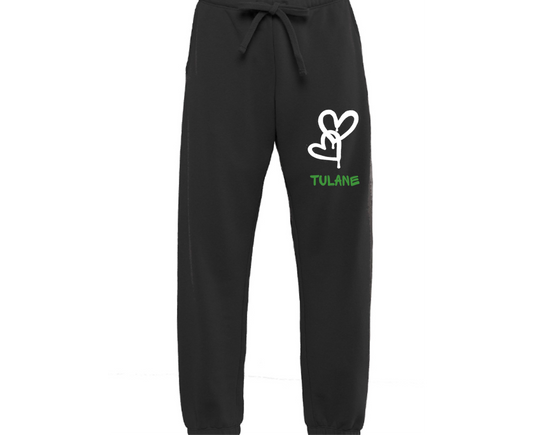 Customizable: Interlocked White Graffiti Heart Sweatpants