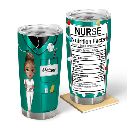 Nurse Nutrition Facts - Personalized Custom 20oz Fat Tumbler Cup - Personalized Gift For Her, Besties, Friends, Sister, Soul Sisters