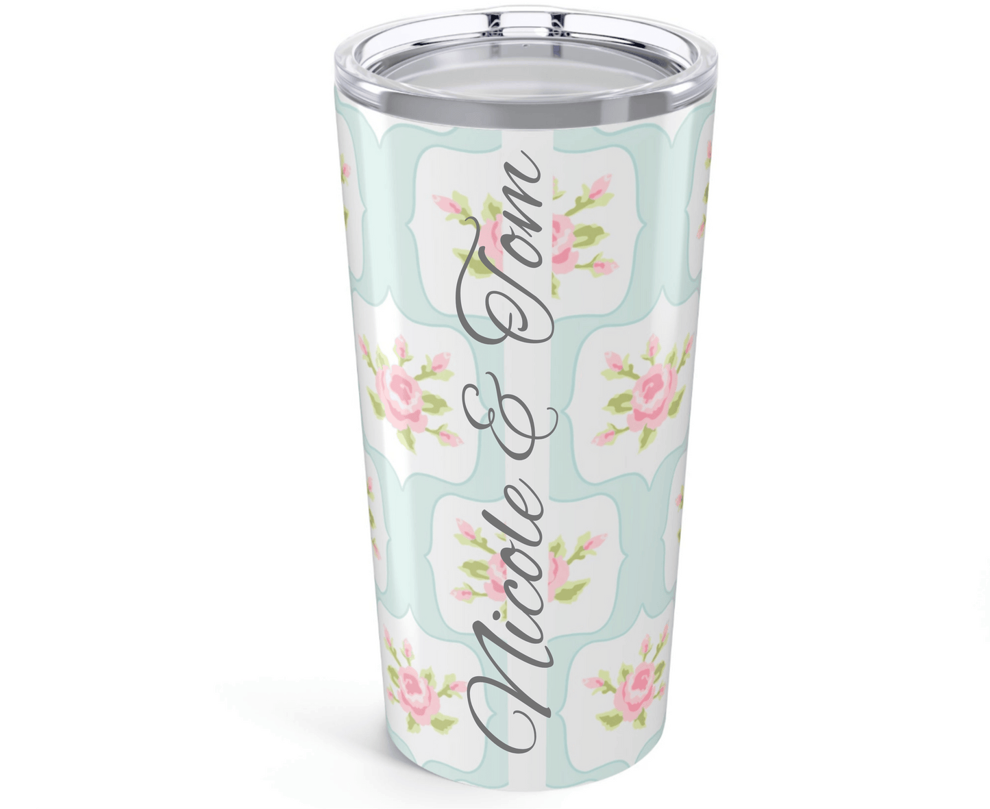 Customizable: Floral Tumbler, 20oz Insulated Travel Mug, Perfect Gift for Flower Lovers, Coffee, Tea, Drinkware for Home, Mother's Day, Spring Decor