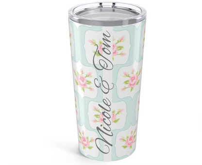 Customizable: Floral Tumbler, 20oz Insulated Travel Mug, Perfect Gift for Flower Lovers, Coffee, Tea, Drinkware for Home, Mother's Day, Spring Decor