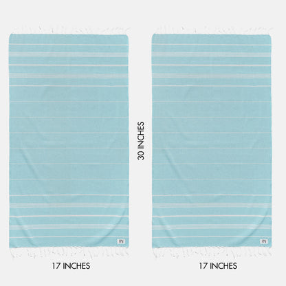 Istanbul Classic Turkish Hand Towel Set of 2 for Kitchen, Bath, Beach, Gym, and Yoga 17"x30"