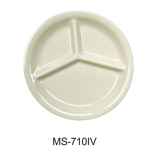 Yanco MS-710IV Mile Stone Three Compartment Plate | Kitchen + Metal