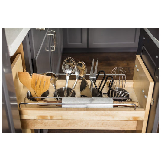 "No Wiggle" Utensil Bin Soft-close Base Cabinet Pullout