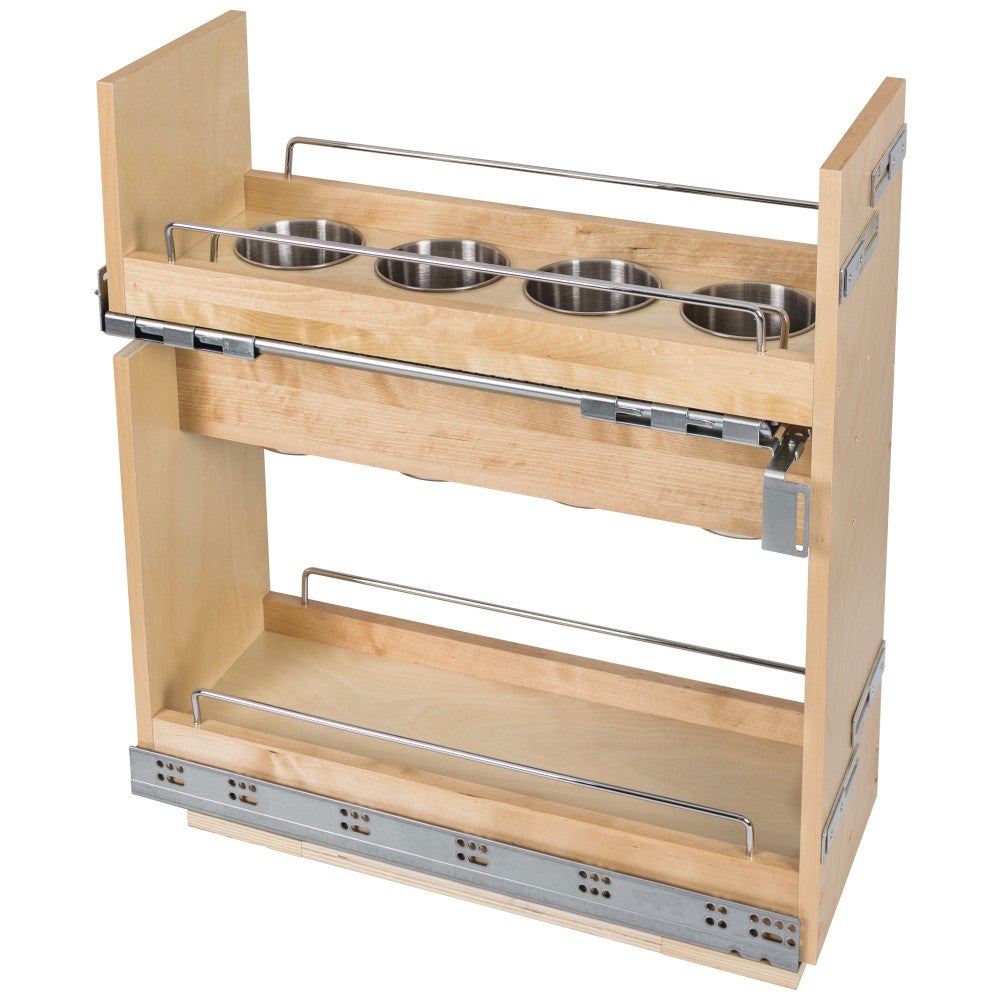 "No Wiggle" Utensil Bin Soft-close Base Cabinet Pullout
