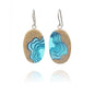 Littoral Oval Earrings – Aqua & Ultramarine Resin Coastal Drops