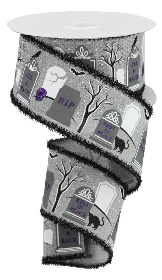 2.5"X10YD GRAVEYARD/ROYAL/TINSEL LT GREY/PURPLE/BLACK