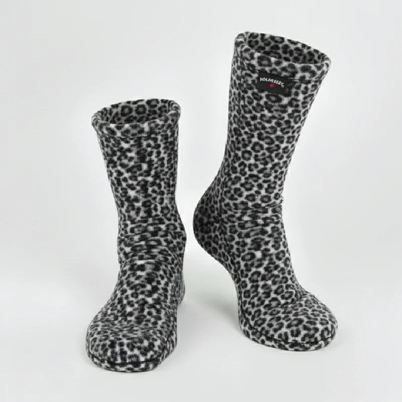 Polar Feet Fleece Socks - Snow Leopard
