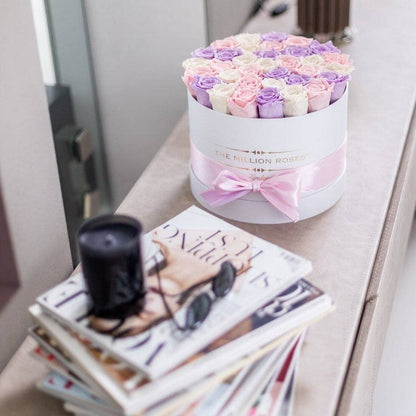 Supreme White Box | White & Light Pink & Lavender Roses