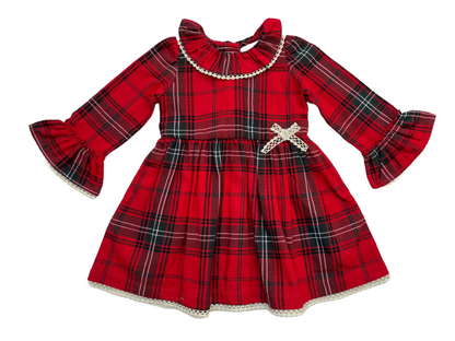 Red Plaid Girl's Christmas Dress