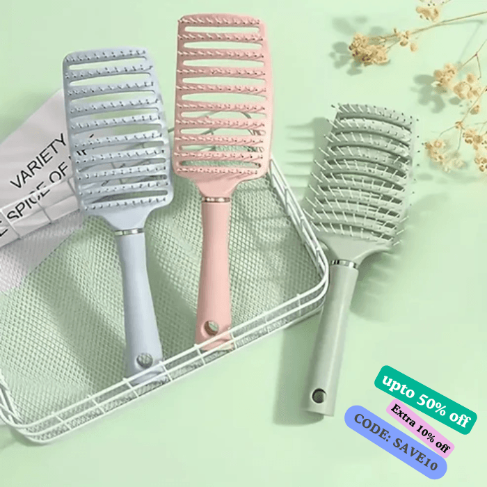 1 Piece Nylon Women's Curly Hair Comb – Heat & Moisture Resistant Scalp Massage & Styling Tool