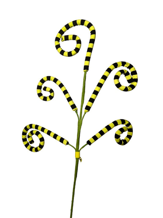 Stripe Curly Spray 26" Lime Black