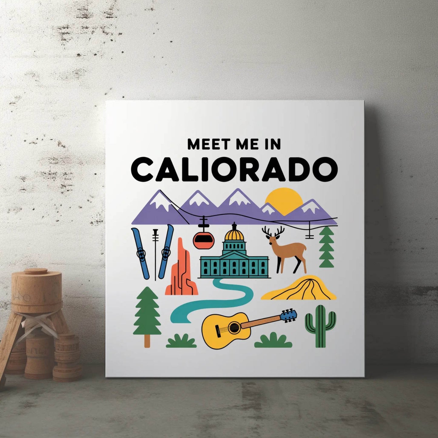 Meet Me in Colorado Poster Canvas – Boho Travel Wall Art