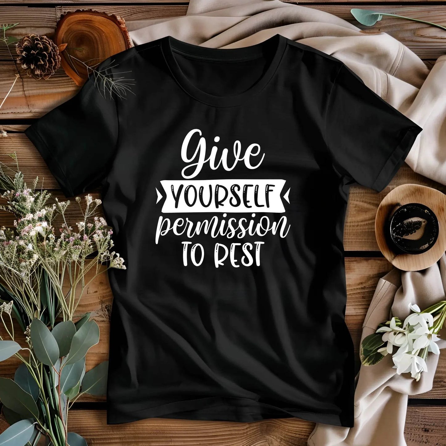 Give Yourself Permission to Rest Motivational T-Shirt