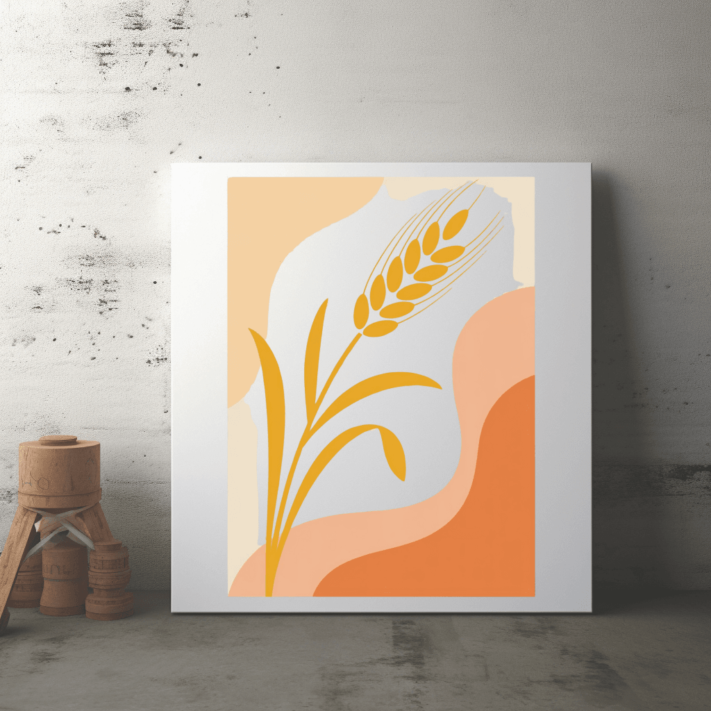 Wheat Grain Cereal Poster Canvas – Rustic Farmhouse Wall Art