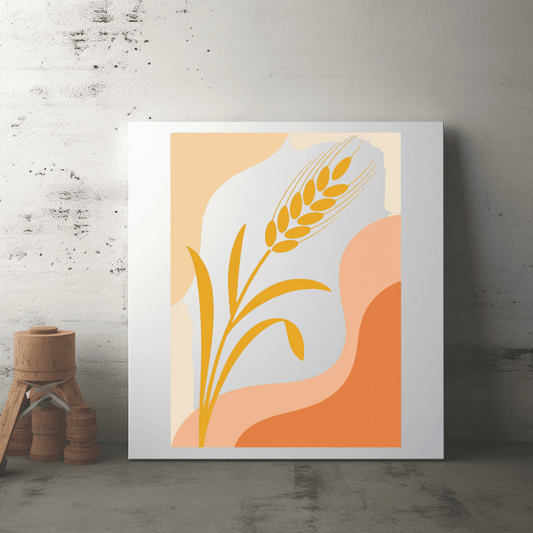 Wheat Grain Cereal Poster Canvas – Rustic Farmhouse Wall Art