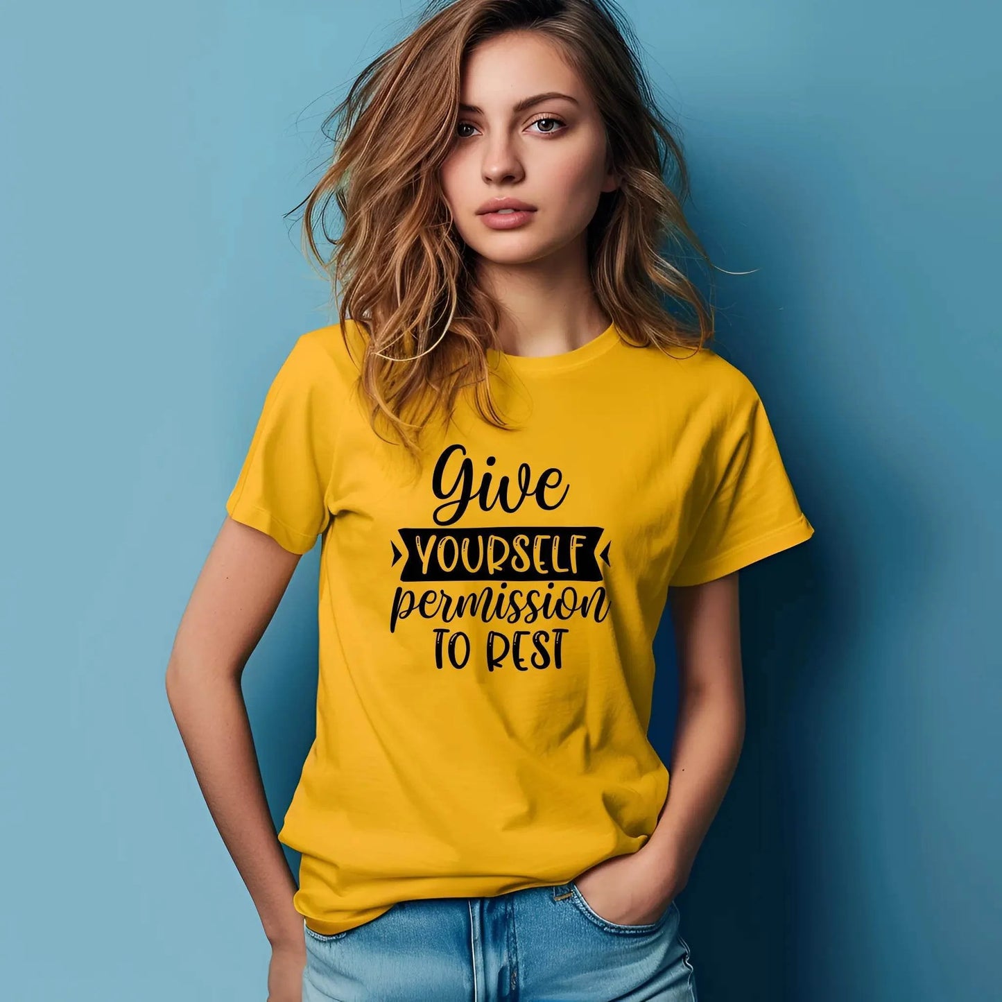 Give Yourself Permission to Rest Motivational T-Shirt