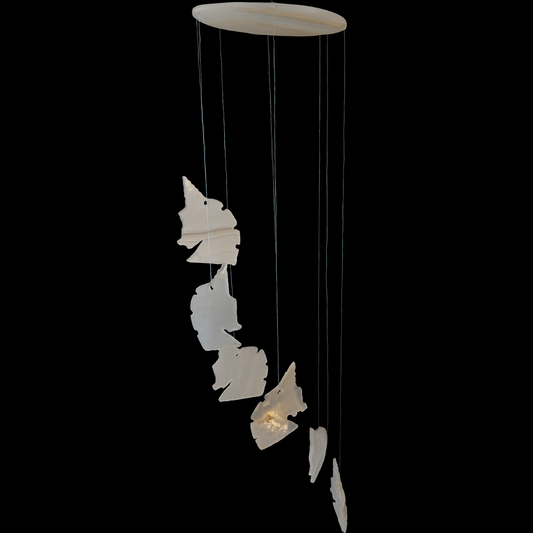 Hand-Carved Unicorn Onyx Wind Chime – 17” Hanging Mobile
