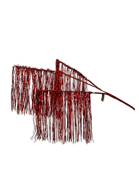 40" Tinsel Hanging Spray Red