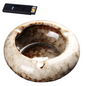 Round Glossy Ceramic Ashtrays + Flameless Lighter (WHITISH)