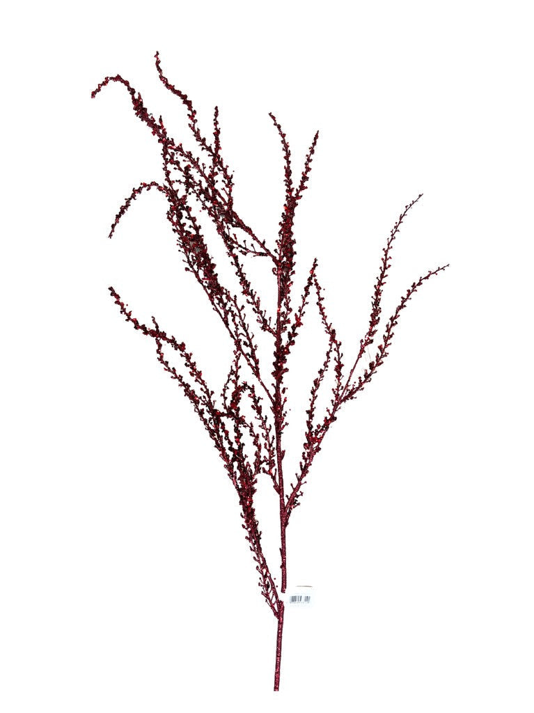 54" Glittered Amaranthus Spray Red